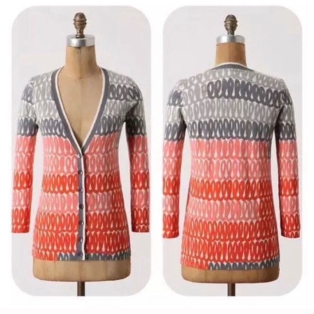 Anthropologie Field Flower Stack Loop Cardigan - image 1